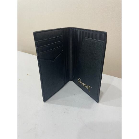 VICTORIA SECRET PASSPORT WALLET BLACK GOLDEN LOGO TRAVELER UTILITY VERSATILE - Picture 3 of 10